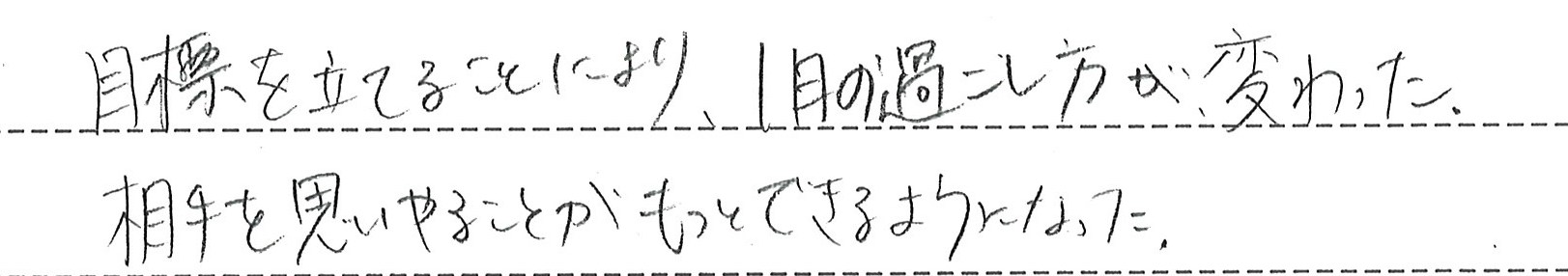 一日の過ごし方が変わりました。